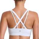 RUNNING GIRL Sports Bras for Women,Y-Back Medium Support Workout Sports Bra Padded Racerback Supportive Bras Push up (White, L)