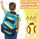 Poen 48 Pcs Softball Party Favors Include 12 Drawstring Backpack 12 Mini Softball 12 Keychain 12 Wax Thread Braided Bracelet Inspirational Team Gift