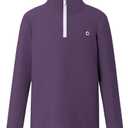 PATPAT Boys Quarter Zip Pullover Thermal Sweater Purple 5-6Y