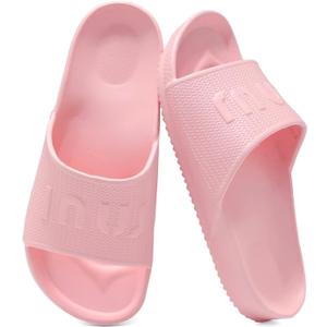 Arch Support Slides Comfortable Beach Pool Slippers, Lightweight Indoor Outdoor Slide Shower Bathroom Sandals Quick Drying 8-8.5