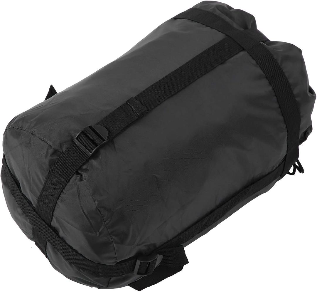 Convenient Drawstring Design 1 Pack Black Compression Storage Bag for Adult Sleeping Bag, Portable Nylon Webbing Compression Bag for Outdoor Activities