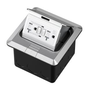 KYHSHJ Pop Up Floor Electrical Outlet with 20 Amp Stainless Steel GFCI Tamper Receptacle Outlet Corrosive Resistant HardwareETL Listed,Silver