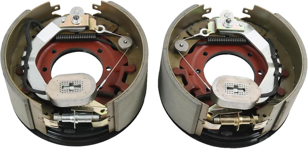 12-1/4" x 5" (12.25" X 5") Electric Trailer Brake Assembly Pair for 12,000 LBS (12K) Trailer Axles Left and Right Electric Trailer Brakes (7-Hole for12,000lb)