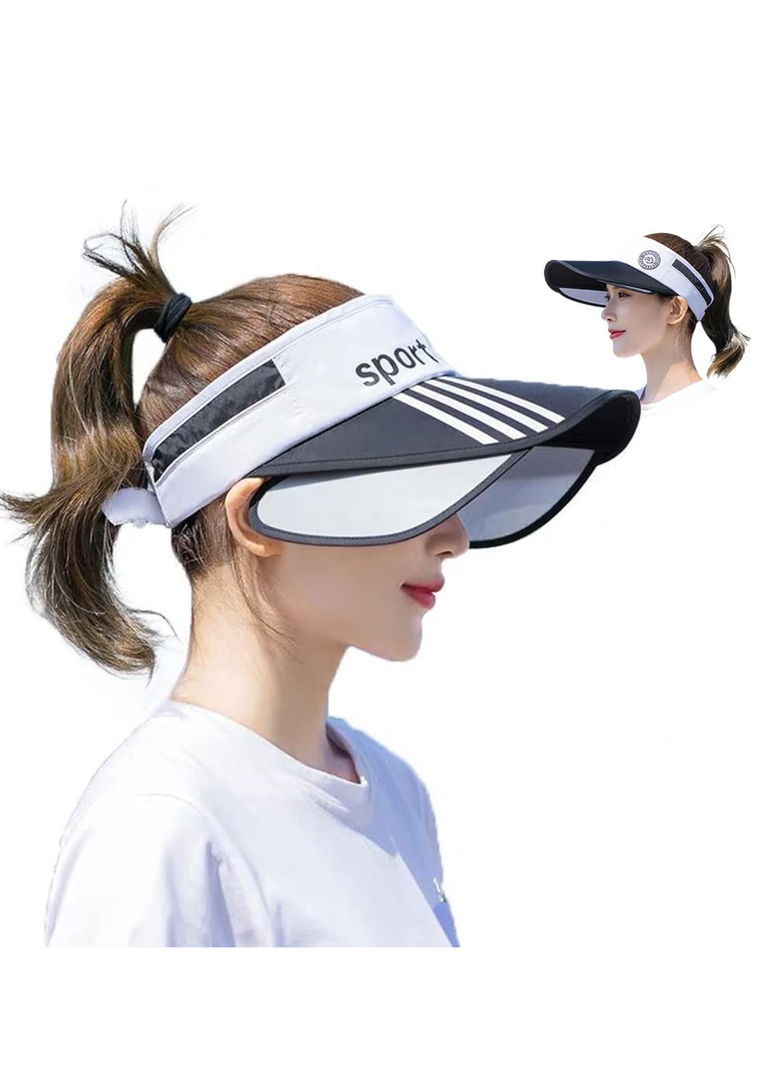 Peicees Sun Visor Hat with Wide Brim for Women Sun Protection Cap for Golf Tennis Beach Running Hiking Fishing Gardening