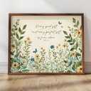 Christian Floral Scripture Canvas Wall Art Wildflower Bible Verse Wall Decor Picture Psalm Religious Faith Art Poster Print for Living Room Bedroom Decoration 12x16in