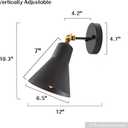 LALUZ Black Wall Sconce with Swing Arm, Adjustable Modern Farmhouse Wall Light with Gold Accent for Bedroom, Kitchen, Bathroom, Bedside Reading