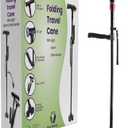 Smart Walking Cane with LED Light - Foldable, Adjustable Cane with Flashlight & Alarm for Seniors, Men & Women - Self Standing Tripod Cane - Collapsible Travel Support Stick, 1 Count