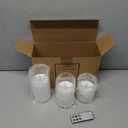 Eywamage Clear Glass Flameless Candles with Remote Timer, Flickering Battery LED Pillar Candles Set of 3