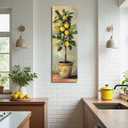 BJYCHG Lemon Pictures for Kitchen Lemon Wall Art Citrus Canvas Prints Yellow Fruit Tree Poster Summer Paintings Farmhouse Kitchen Decor Frame (Green, (24L x 8W))