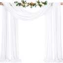 Wedding Arch Draping Fabric,1 Panel 28"x20ft White Wedding Arch Drapes for Ceremony Chiffon Fabric Drapes Arbor Drapery Wedding Arch Decorations for Reception Sheer Backdrop Curtains for Party Swag