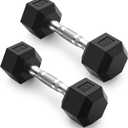 PAPABABE HEX Dumbbell Set , Rubber Encased Home Gym Dumbbells, Exercise & Fitness Weights Dumbbells for Women & Men, Hand Weight for Strength Training (8 lb, Pair)