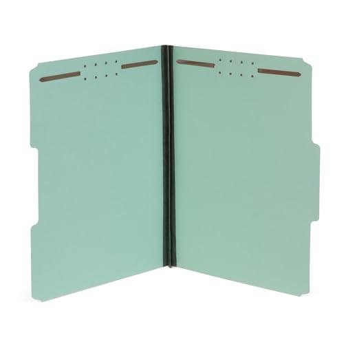 Blue Summit Supplies Pressboard File Folder, 1 Inch Expansion, Top-Tab, Letter Size, Gray/Green 25 Pack