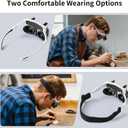 JARLINK Magnifying Glasses with LED Light, Hands Free Magnifier with 14 Interchangeable Lenses 3X 4X 5X 6X 7X 10X 15X, Magnifying Glasses for Close Work, Crafts, Jewelry, Sewing, Electronics Repair