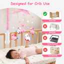 Baby Crib Mobile for Girls, Unicorn Crib Mobile with Music, Pink White Musical Nursery Mobiles, Pink Nursery Decor, Crib Mobile for Infant Baby with 6 Hanging Plush Toys, 35 Lullabies, 28 Mobile Arm