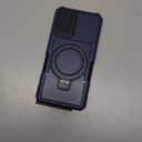 Magnetic Case for Samsung Galaxy S21 FE 5G, with Ring Stand, Glass Screen Protector, Compatible with MagSafe, Military Grade Case with Camera Cover, Shockproof Cover for Samsung S21 FE 6.4 inch, Blue