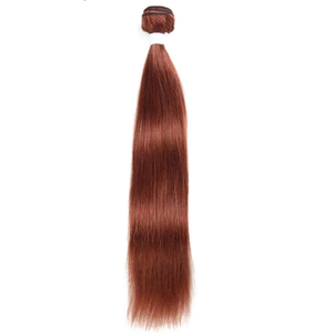 Ijoy Reddish Brown Human Hair Bundle 20 Inch Long Straight Human Hair Brazilian Virgin Human Hair Chocolate Color for Women (33#)