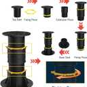 4-Pack Bed Support Legs,Adjustable Height Bed Frame Support Legs for Bed Center Slat.Bed Legs Replacement Parts for Bed Frame.