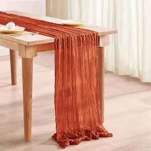 Cheesecloth Table Runner 10ft Dustyblue Table Runner Boho Gauze Fabric Table Runner for Baby Shower,Bridal Shower Decorations,Wedding Thanksgiving,Christmas Birthday Decor1 Pack 35x120