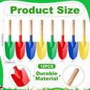 Gisafai 12 Pcs Toy Shovels for Kids Gardening Tools Kids Shovel Mini Metal Garden Shovel Sand Shovels with Sturdy Wooden Handle for Summer Beach Toddler Soil Planting Digging Tools, 4 Colors