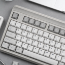 PBT Keycaps Set, Doubleshot 137 Key Caps,Cherry Profile Custom Keycap for 61/64/68/84/87/100/104/108 Mechanical Keyboard, Compatiability for 60 65 75 100 Percent Keyboads (White Grey Blue)