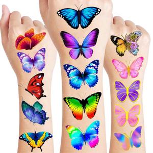 8 Sheets (96PCS) Butterfly Temporary Tattoos Butterflies Theme Birthday Party Decorations Supplies Favors Stickers for Women Kids Gifts Classroom School Prizes Rewards