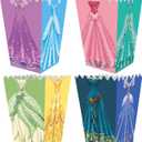 24 Pcs Princess Party Popcorn Boxes for Princess Party Supplies, Candy & Treat Boxes