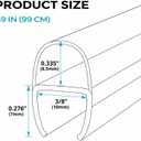 Glass Shower Door Seal Strip 2 Pack x 39 Inch U Type for 3/8" Thick Glass Frameless Shower Door Bottom Side Seal Trim Strip Door Sweep Ultra Clear Rubber Shower Door Leak Guard