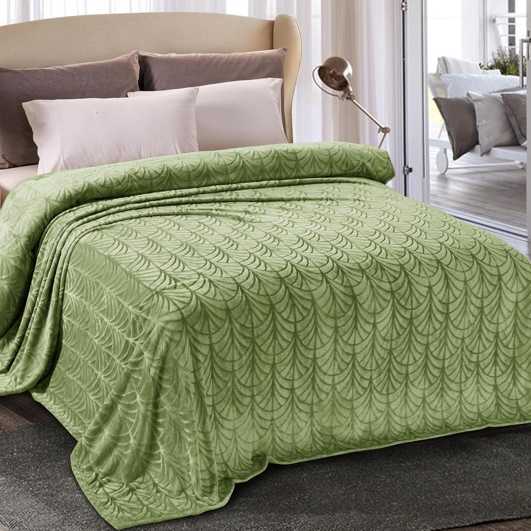 Whale Flotilla Flannel Fleece Queen Size Blanket for Bed, Soft Fluffy Velvet Bedspread Coverlet with Decorative Vintage Pattern for All Season, Warm and Lightweight, 90x90 Inch, Olive Green Whale Flotilla Flannel Fleece Queen Size Blanket for Bed, Soft Fluffy Velvet Bedspread Coverlet with Decorative Vintage Pattern for All Season, Warm and Lightweight, 90x90 Inch, Olive Green