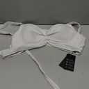 Tempt Me Women's Vintage Swimsuits Pure White Retro Halter Ruched High Waist Bikini with Bottom L (Top Only)