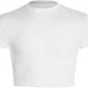 Milumia Men's Short Sleeve Crew Neck Slim Fit Basic Crop Top T Shirts Hot Shirts