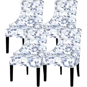 Lellen Wingback Chair Covers with Pattern - Dining Chair Covers Wingback Side Chair Slipcover Wingback Chair Slipcover Reusable Arm Chair Protector Cover for Dining Living Room 4PCS