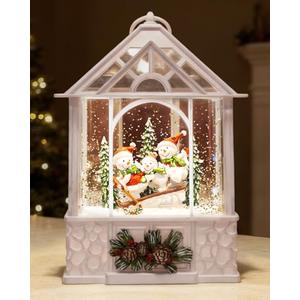 Large Christmas Snowman Snow Globe Light up Lantern with 8 Songs, 9.84" Christmas Snow Globes for Kids Adults, 6H Timer & Dual Power, Snowglobes Christmas Decorations Indoor for Home Gifts Women Men