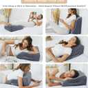 Leg Elevation Pillows, 8" Leg Pillows for Sleeping, Memory Foam Wedge Pillow for Swelling, Circulation, Pain Relief, Elevated Pillow for Post-Surgery, Back Support Pillows w/Washable Cover, BB 2030-12-22