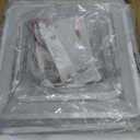 Modern Ceiling Light, 39.4'' Dimmable LED White Flush Mount Ceiling Lights with Remote Acrylic Round Ceiling Lamp Fixture for Low Ceiling Bedroom Living Room Dining Room, 100W (White 8 Rings)