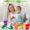 Baby Toys 6-12 Months, My First Fruits & Vegetables Sensory Toys with Rattle Crinkle Sounds Color Sorting Play 15 PCS, Montessori Toys for 1 Year Old, Toddler Stocking Stuffers Baby Boy Girl Gifts