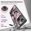 FUNMIKO Case for iPhone 13 - Wireless Charging & Military-Grade Protection - Wildflower Design for Women Girls, Non-Slip Matte Cover Shock-Absorbing Corners - Blooming Cherry Blossoms