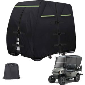 Golf Cart Cover 2 Passenger Heavy Duty, 600D Waterproof Golf Cart Covers Extended Roof Compatible with EZGO Club Car Golf Carts, Outdoor Dustproof 2 Seat Club Car Cover (For 2 passenger 95'' x 48'' x 66'')