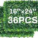 Cindeer 36 Pcs 24"x16" Artificial Grass Wall Panels Greenery Backdrop Green Boxwood Panel Leaf Wall Decor Boxwood Hedge Wall Panels for Indoor Outdoor Decor Privacy Garden Fence Backyard