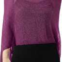 1 Pcs Women Sheer Poncho Shrug Summer Sheer Blouse Top Lightweight Poncho Sheer Bolero for Formal Evening Dress, Light Purple