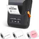 SUPVAN T50M Pro Bluetooth Label Maker Machine with 3 Tapes, Wide Waterproof Label, Versatile App with 40 Fonts and 450+ Icons, Inkless Labeler for Home, Kitchen, School, Office Organization, Black