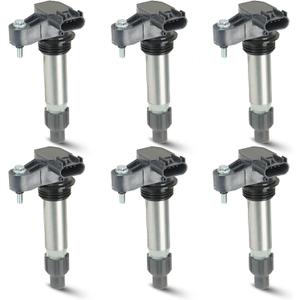 6PCS Ignition Coil Pack Compatible with Buick Cadillac Suzuki Chevy GMC Pontiac Saab Saturn Suzuki Impala Limited V6 3.0L 3.2L 3.6L, Replace for UF569 D500C D597A 5C1612 E1069, Black