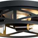 Flush Mount Ceiling Light Fixture,3-Light Ceiling Light Fixture,Black Hallway Light Fixtures Ceiling,Light Fixtures Ceiling Mount for Kitchen,Farmhouse,Hall,Bedroom,Bathroom (1 Pack)