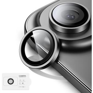 for iPhone Air Lens Protector[Shatterproof 9H Tempered Glass] [1:1 Invisible Ultra Clarity Cover,Black