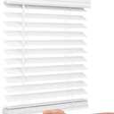 Lotus & Windoware Cordless, 2 Inch Faux Wood Blind, 26" Wide x 84" Long, Window Blinds, Blinds & Shades, Blinds for Indoor Windows, Embossed, Bright White