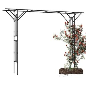 Supersize Flattop Garden Arch for Wedding, 140.7" L x 106" H Garden Trellis Arch, Garden Arch Arbor Trellis for Climbing Plants Outdoor, Galvanized Steel Pipe Coated with Plastic, Black