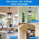 4-Light Large Outdoor Pendant Light Fixtures Oil Rubbed Bronze