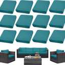 Outdoor Cushion Covers Set,12PCS Patio Furniture Couch Seat Slipcovers, Replacement for Sofa Sectional Chair(CoverOnly) (Peacock Blue)