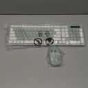 Wireless Keyboard and Mouse Combo, FullSized Wireless Keyboard and Adjustable DPI Mouse, 2.4GHz USB Receiver, Silent Keyboard and Mouse for PC, Windows, MAC, Desktop, Laptop (Avocado Green)