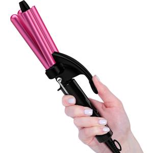 Mini Waver Curling Iron, 1/2 Inch, Hair Crimper for Women Beach Waves, Keratin & Argan Oil Infused, Dual Voltage, Pouch Bag