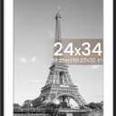 upsimples 24x34 Poster Frame, Display Pictures 20x30 with Mat or 24 x 34 Without, Wall Hanging Picture Frames, Black, 1 Pack